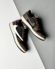 Nike Jordan 1 low x travis scott - اسود مع بني