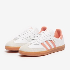 Adidas Samba - ابيض خط زهري